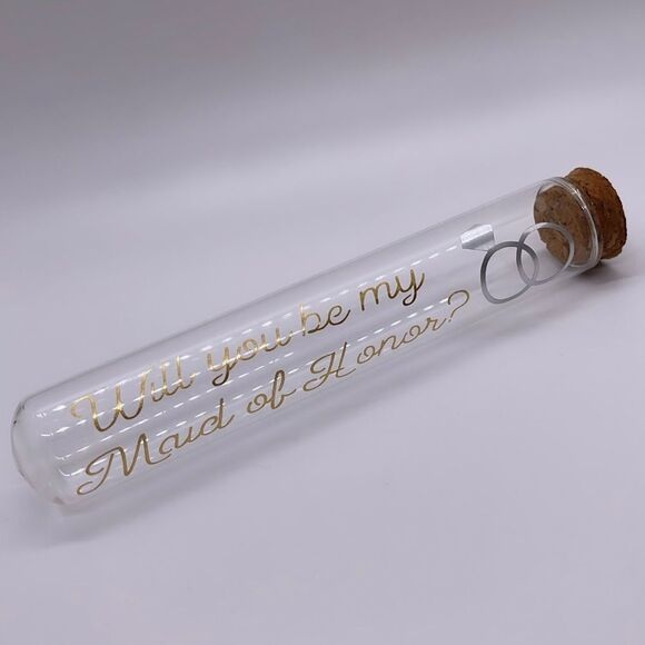 NWT Wool + Pepper Co. Maid of Honor Ask Glass Test Tube - Message in a Bottle - Picture 3 of 6